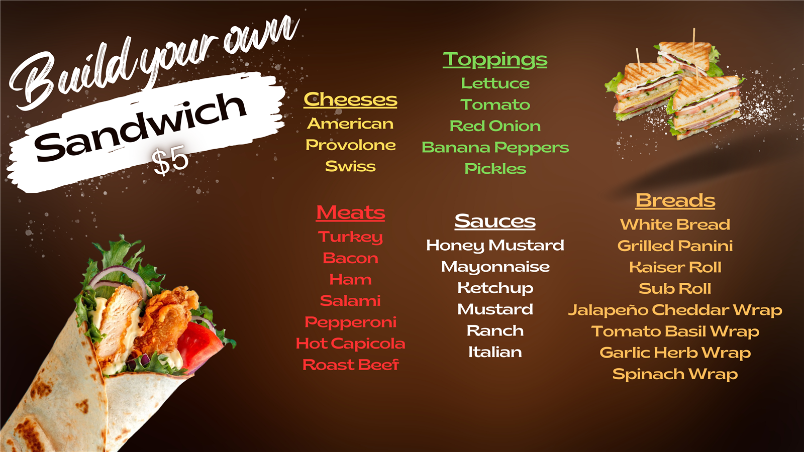 Build your own sandwich 